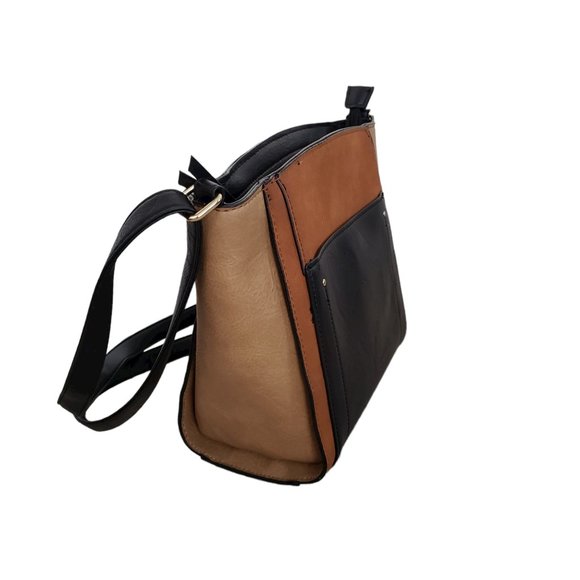 Mia & Luca vegan medium shoulder bag in black and brown - Picture 4 of 10